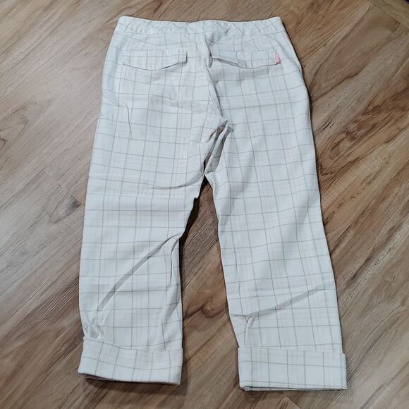🔹️Tommy Jeans White & Pastel Plaid Cuffed Capri Pants Size 5/28 - Picture 3 of 10